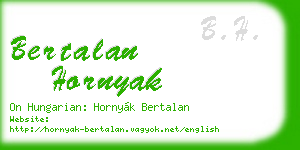 bertalan hornyak business card