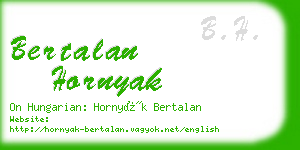 bertalan hornyak business card